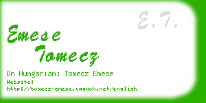 emese tomecz business card